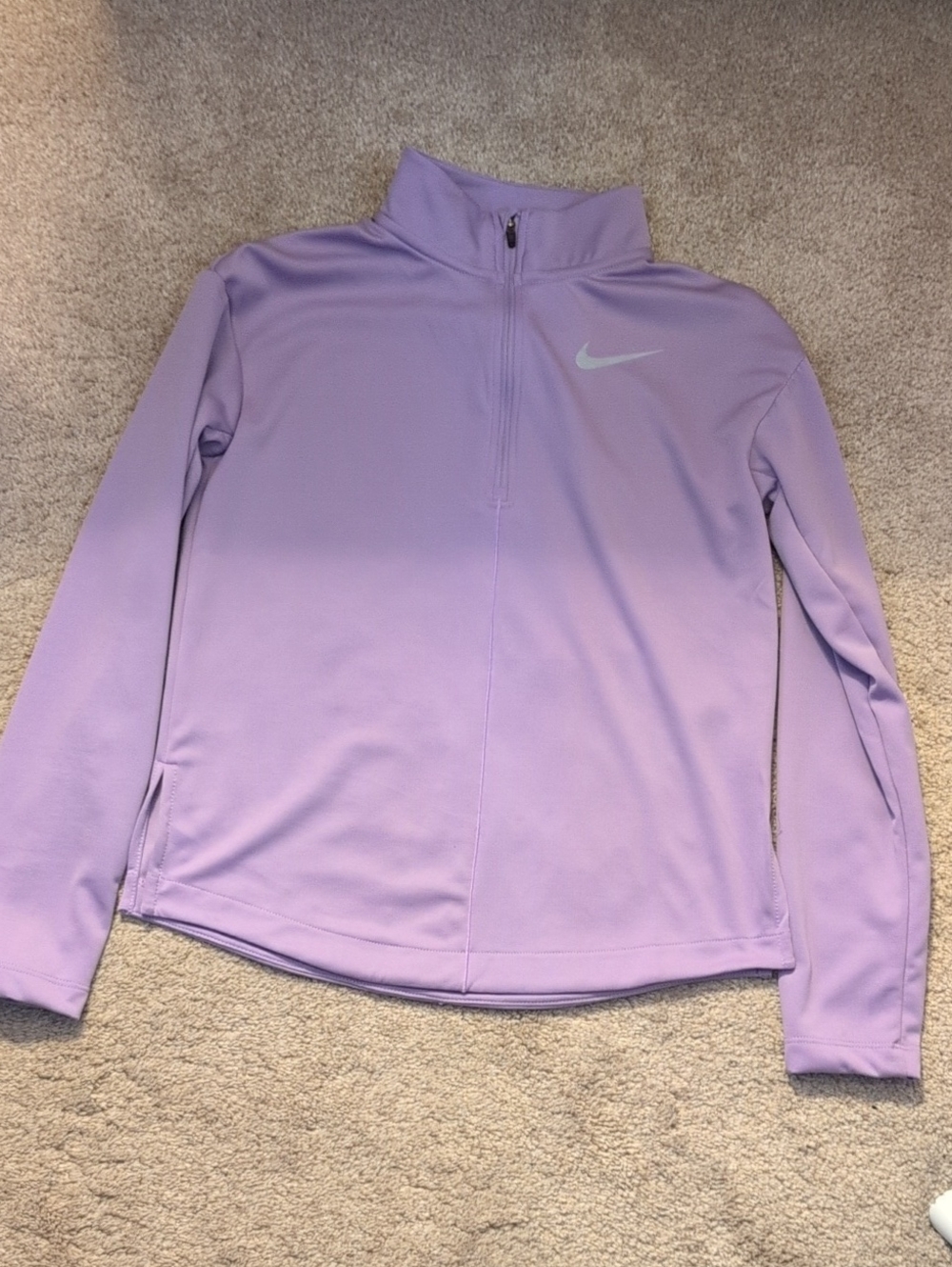Nike girls Large  Light Purple Quarter-Zip Pullover